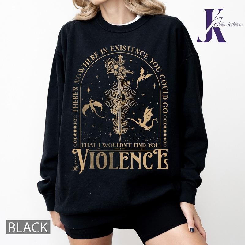 Nowhere in Existence Violence Comfort Colors Shirt, Violet Sorrengail, Bookish Shirt, Fourth Wing, Gifts for Readers,...