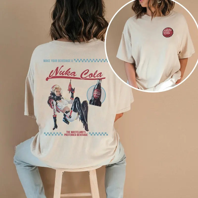 Nuka-Cola T-shirt, Retro Gaming Appeal, Oversize Shirt, Perfect Gift for Fans, Post-Apocalyptic, Fallout 4 Hoodie Sweatshirt