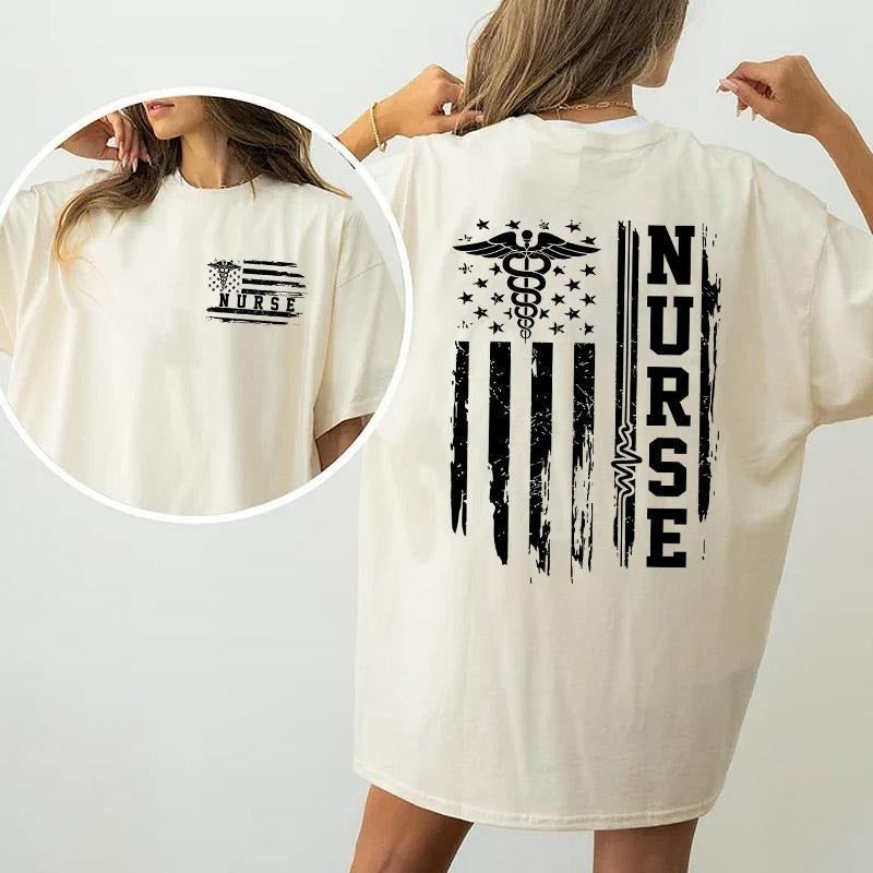 Nurse American Flag Nurse Appreciation Nurse Weeks Casual Top T-Shirts, Hoodie, Sweatshirt