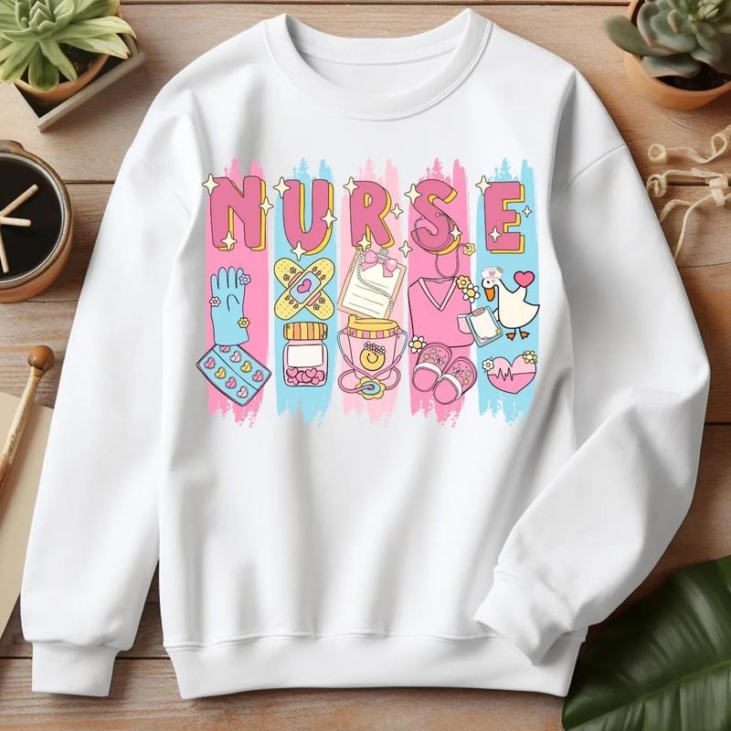Nurse Coquette Shirt, Nurse Life Shirt, Nurse Shirt, Nurse Floral Shirt, Brushstroke Nurse Tee, Gift For Nurse Hoodie...