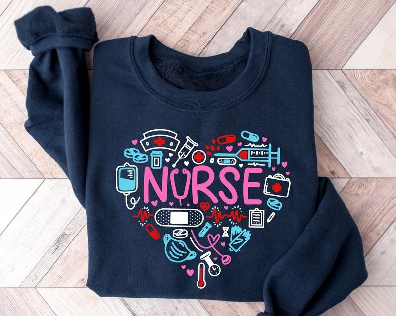 Nurse Sweatshirt, Love Nurse Sweatshirt, Cute Nurse Crewneck, Nurse Appreciation Gift, Nurse Gift Idea, Nurses Week Gift,...