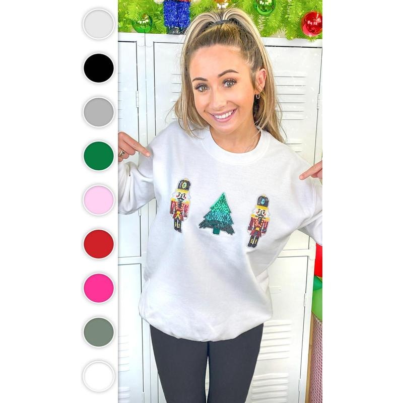 Nutcracker Sparkle Sequin Graphic Sweatshirt Shirt Hoodie | PrintMintTees.com