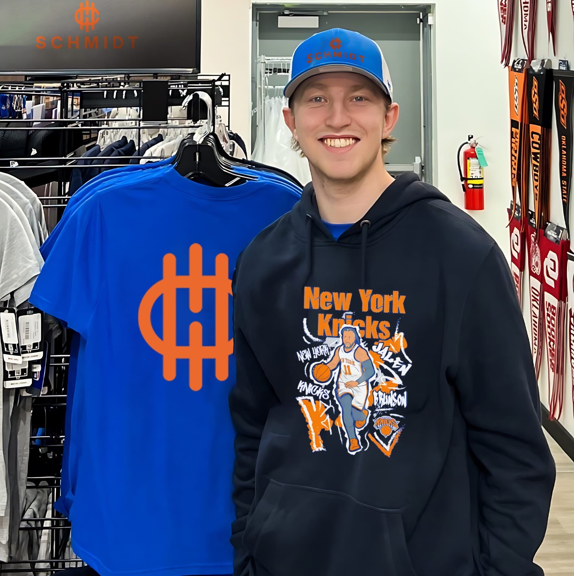 Ny Knicks Jalen Brunson chalked up running pose shirt