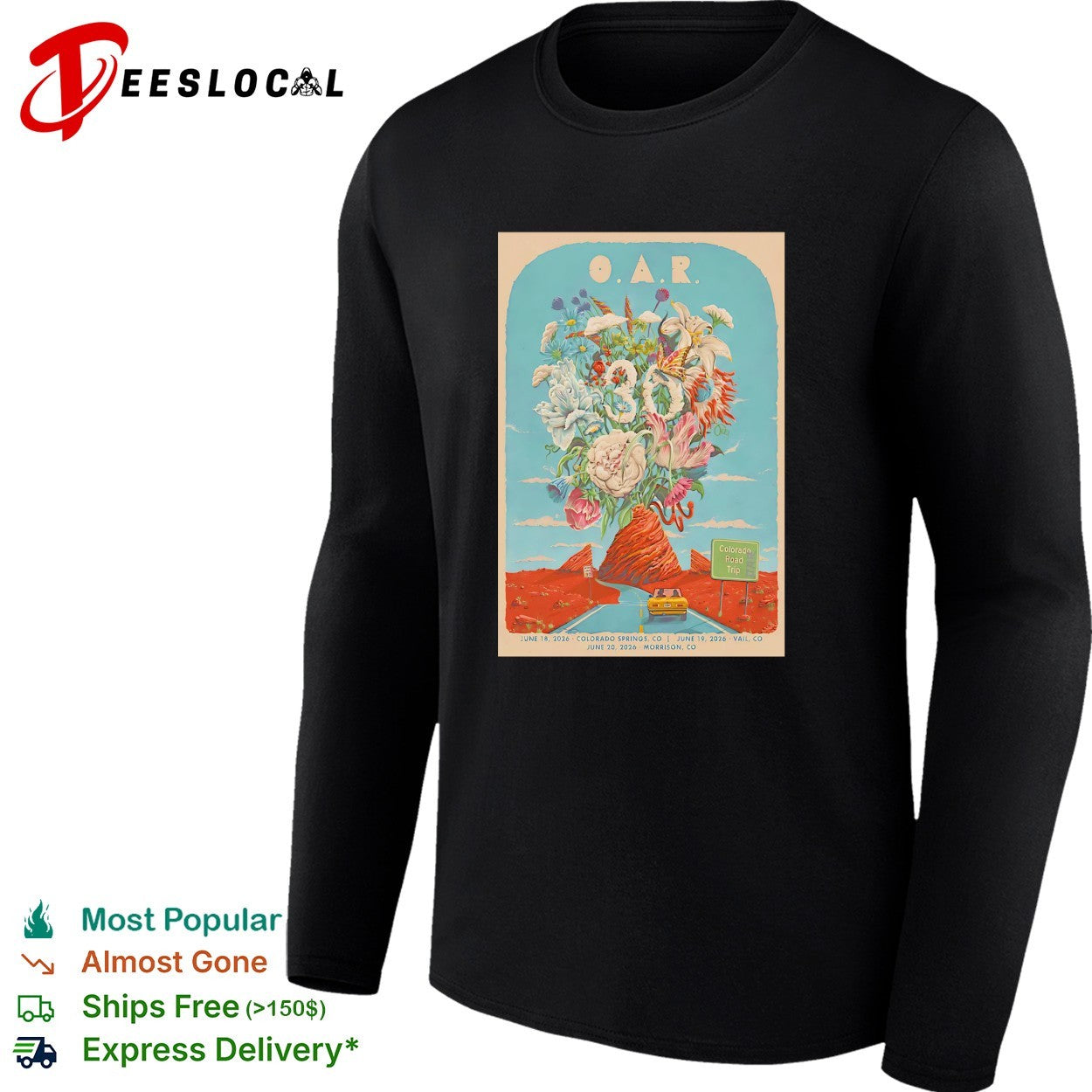 OAR 30th anniversary Colorado road trip poster shirt