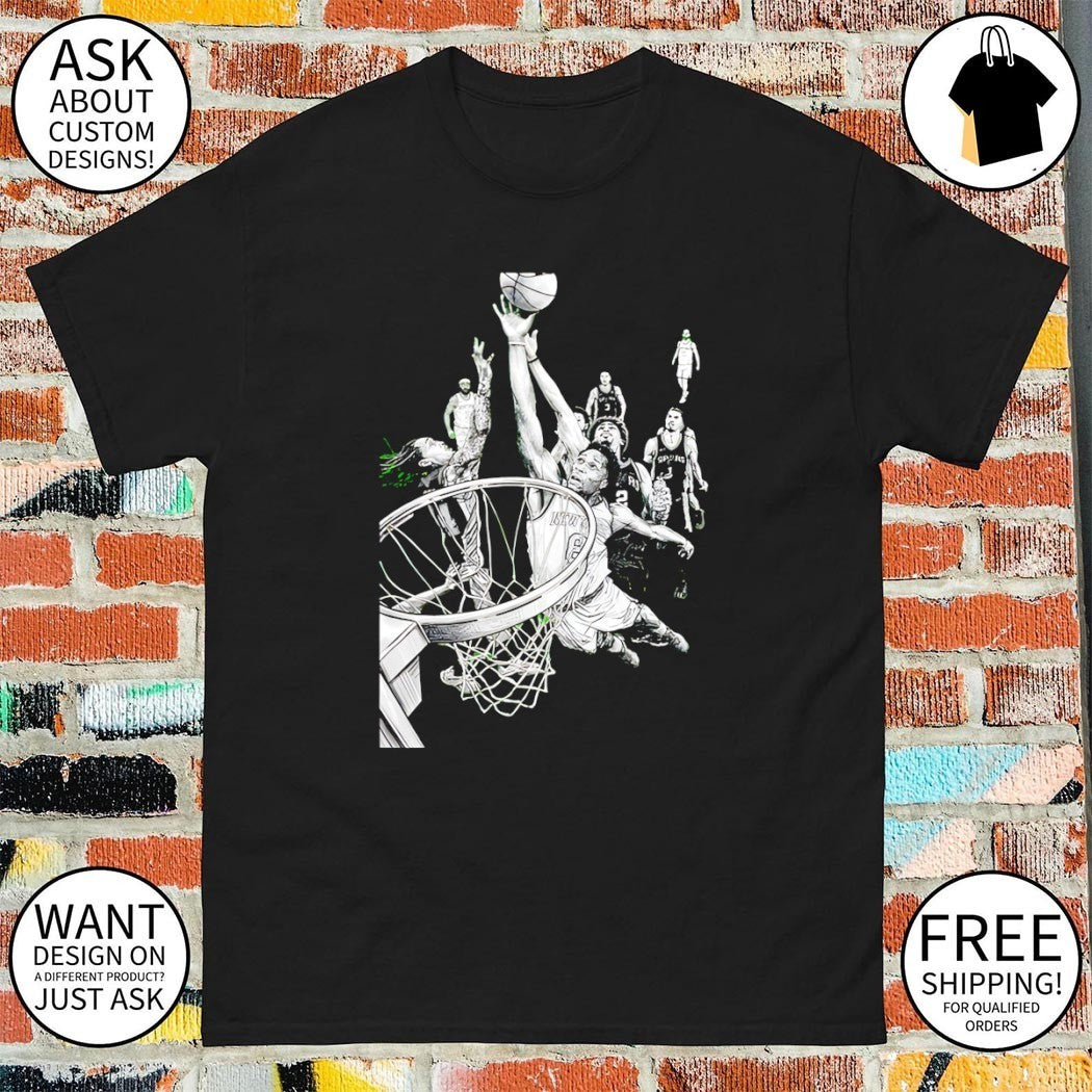 OG Anunoby Tip-In history moment the hand of OG art Knicks win Spurs shirt