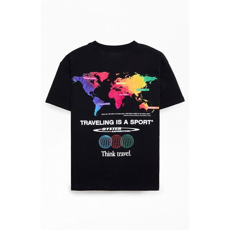 OYSTER EXPEDITION Men's Think Travel T-Shirt - Multicolor Hoodie, Sweatshirt | PrintMintTees.com