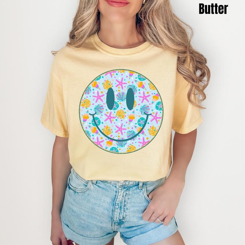 Ocean Fun Happy Face Comfort Colors T-Shirt 'NLB' Hoodie Sweatshirt | PrintMintTees.com