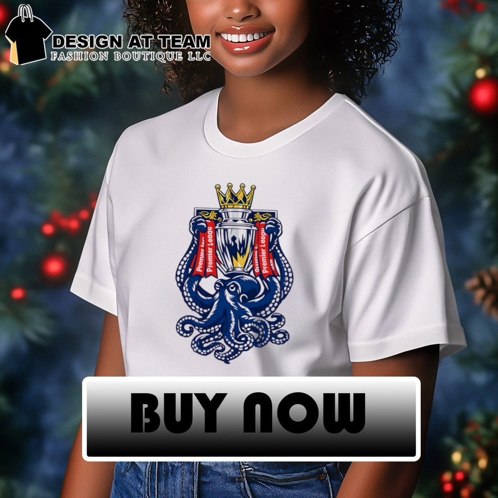 Octopus holding Trophy Arsenal Premier League 2026 shirt