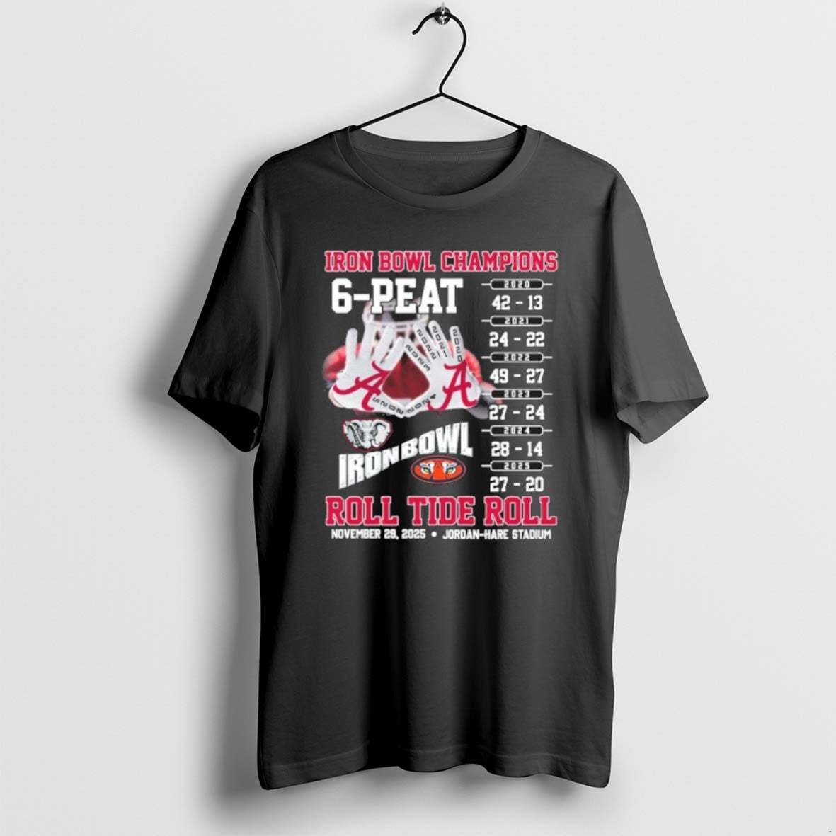 Official 1xspbcpo Iron Bowl Champions 6 Peat Roll Tide Roll Score T-Shirts, Hoodie, Sweatshirt | PrintMintTees.com