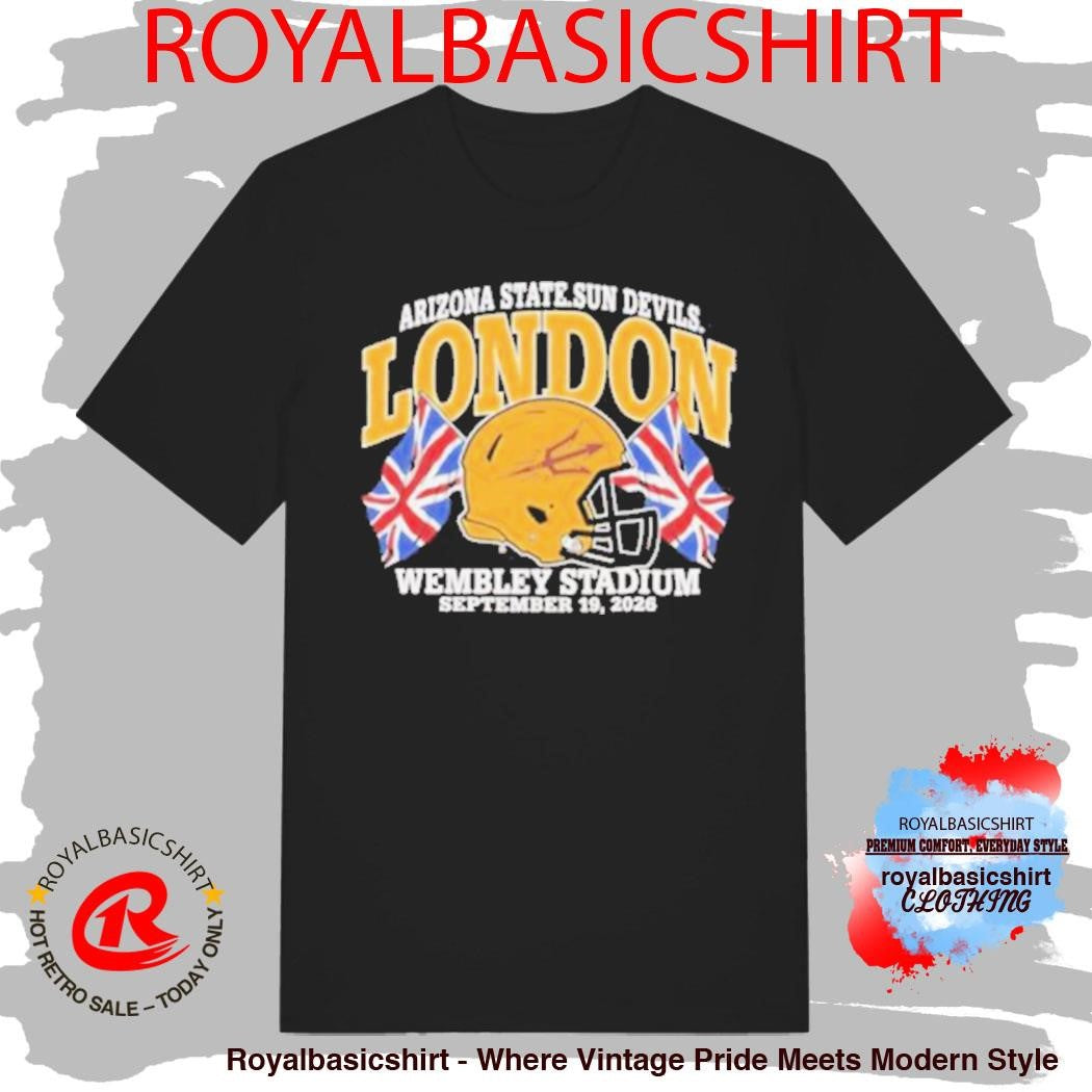 Official Arizona State Sun Devils London Wembley Stadium September 19 2026 Football Black Shirt