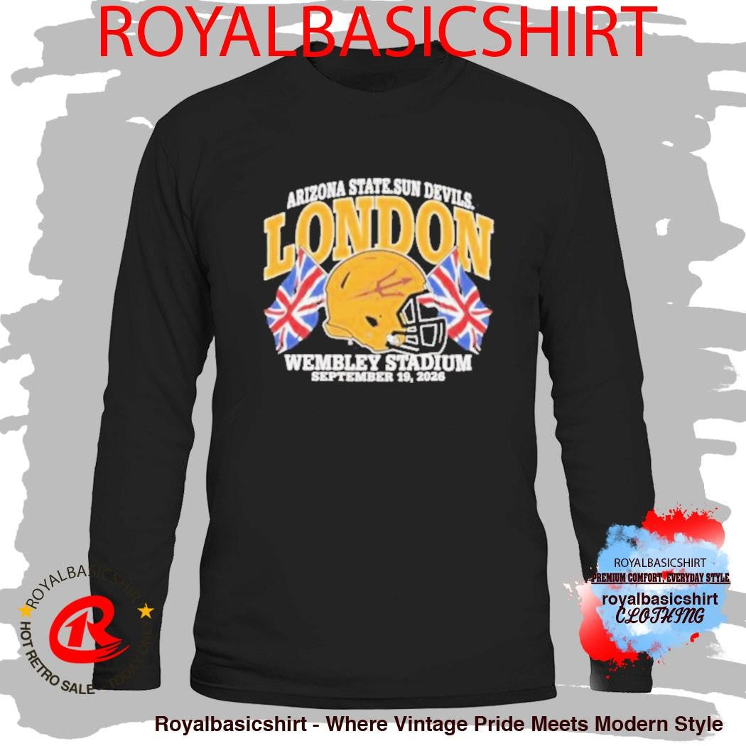 Official Arizona State Sun Devils London Wembley Stadium September 19 2026 Football Black Shirt