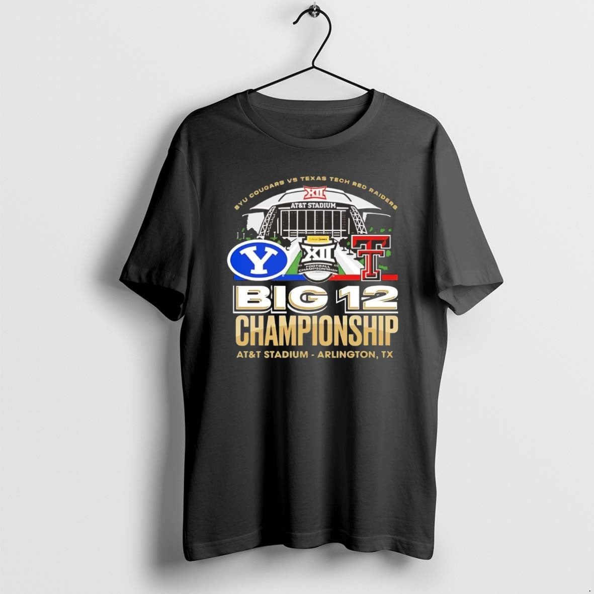 Official Byu Cougars Vs Texas Tech Red Raiders 2025 Big 12 Championship Stadium Christmas Chriast T-Shirts, Hoodie,...