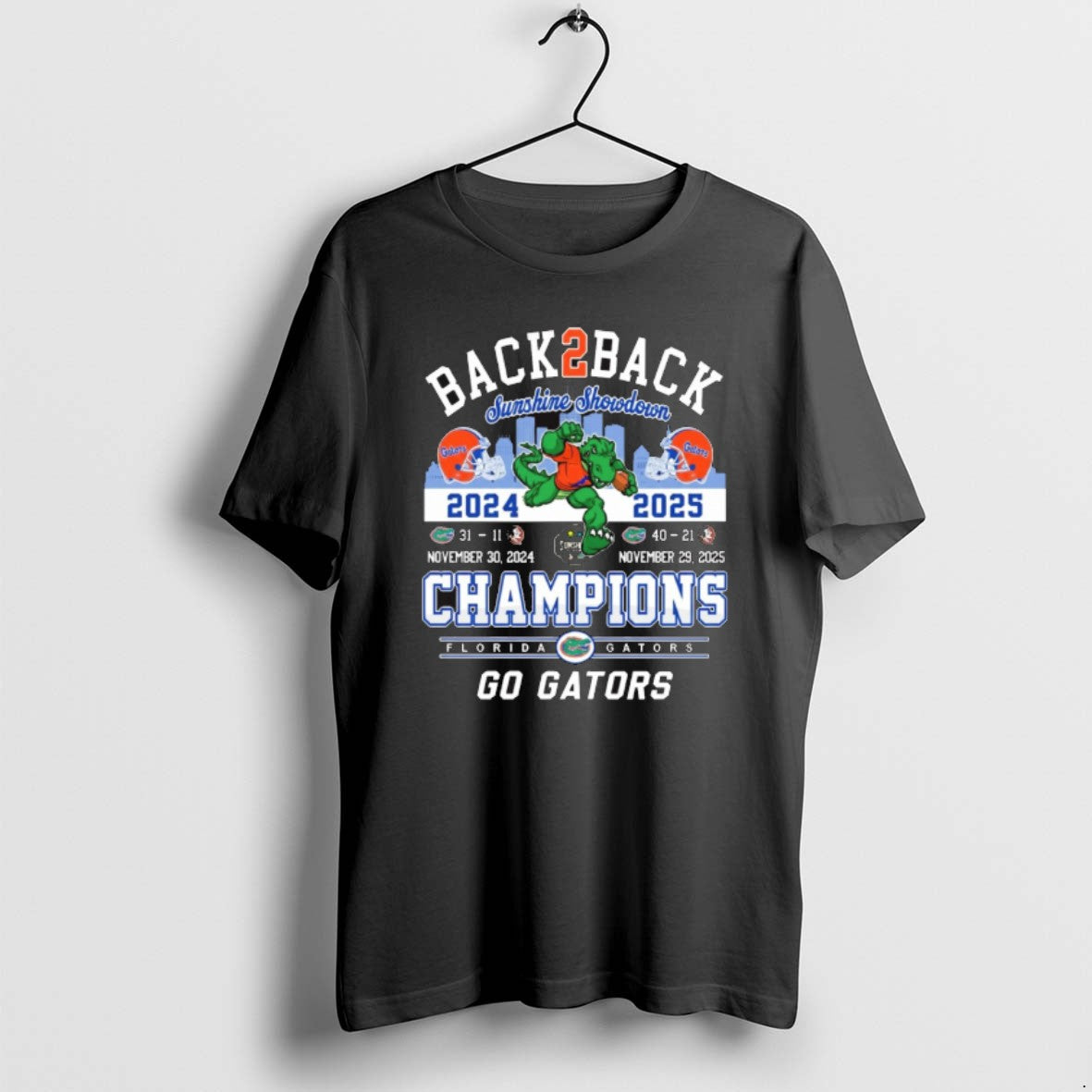 Official Back 2 Back Florida Gators Beat Seminoles Again Sunshine Showdown 2025 Champions Go Gators T-Shirts, Hoodie,...