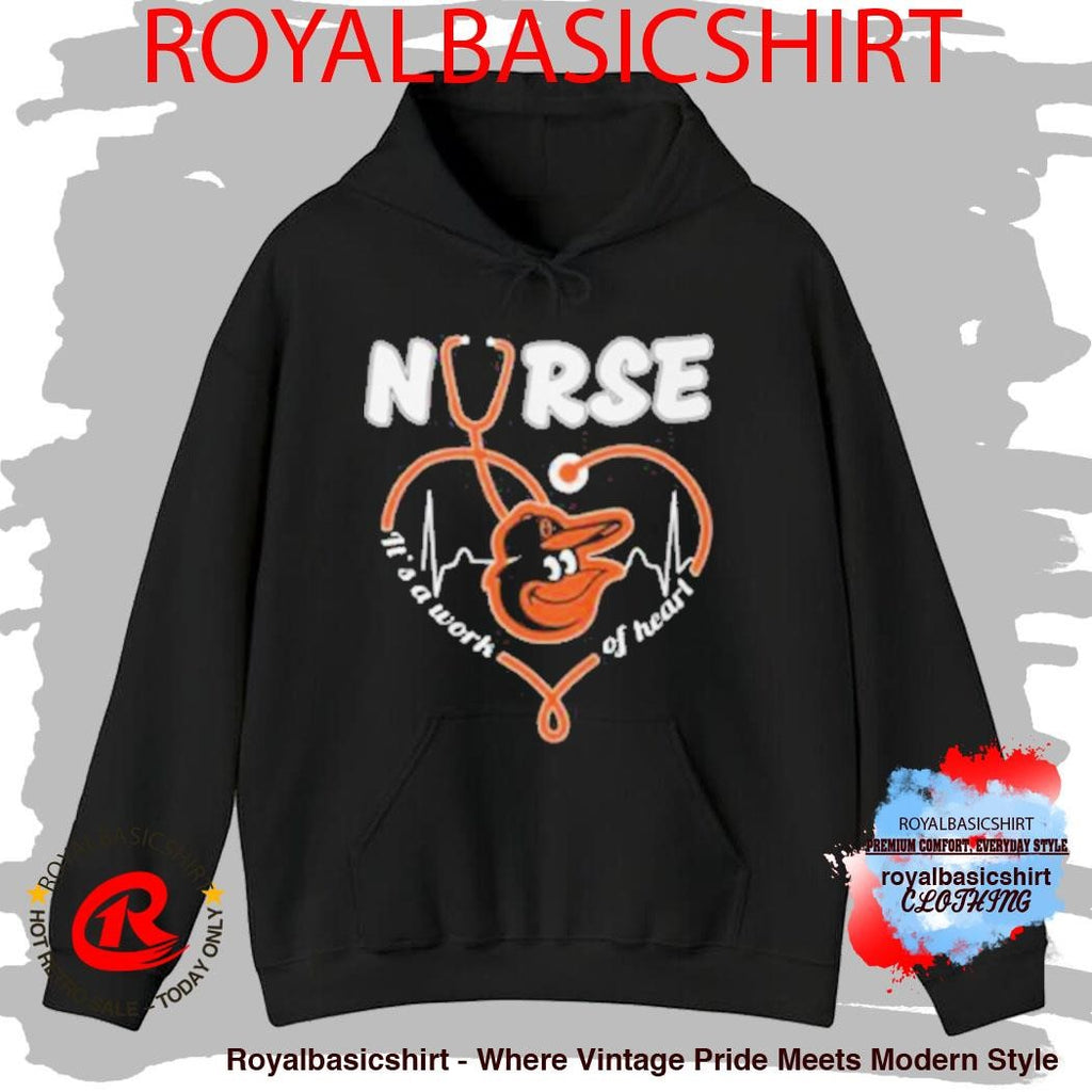 Official Baltimore Orioles Nurse Heart Stethoscope Baseball Fan Shirt