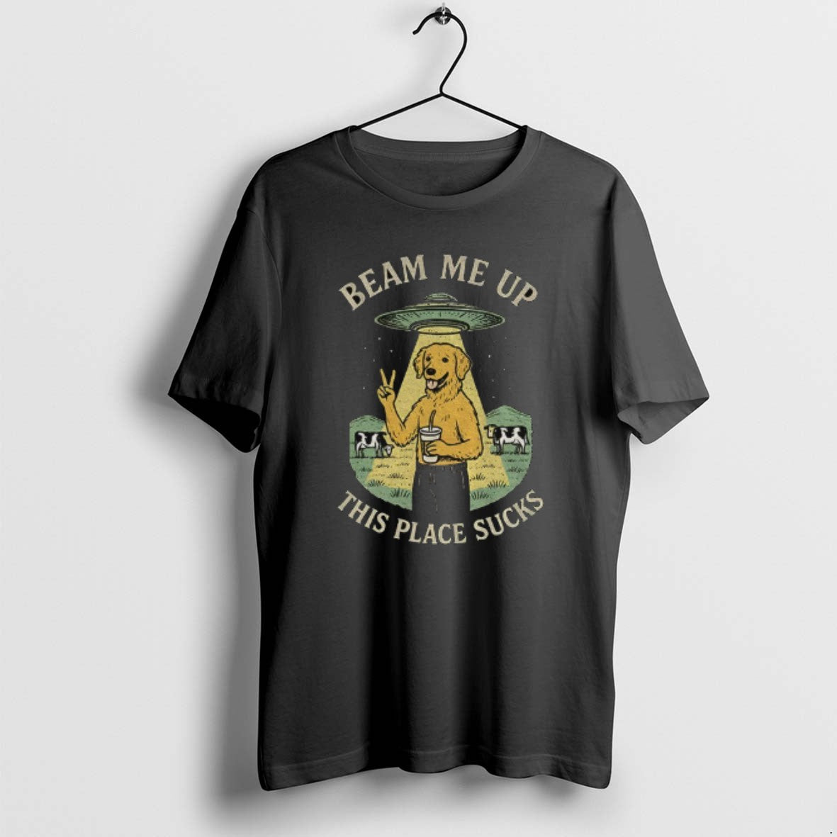 Official Beam Me Up This Place Sucks Funny Golden Retriever T-Shirts, Hoodie, Sweatshirt | PrintMintTees.com