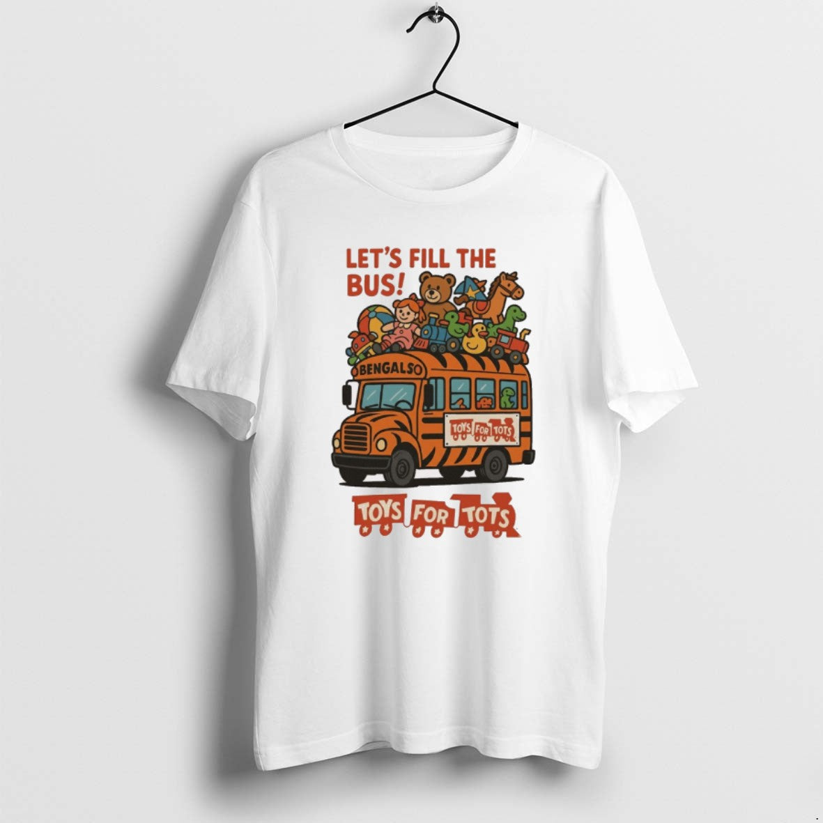Official Bengalaso Lets Fill The Bus Toys For Tots T-Shirts, Hoodie, Sweatshirt | PrintMintTees.com