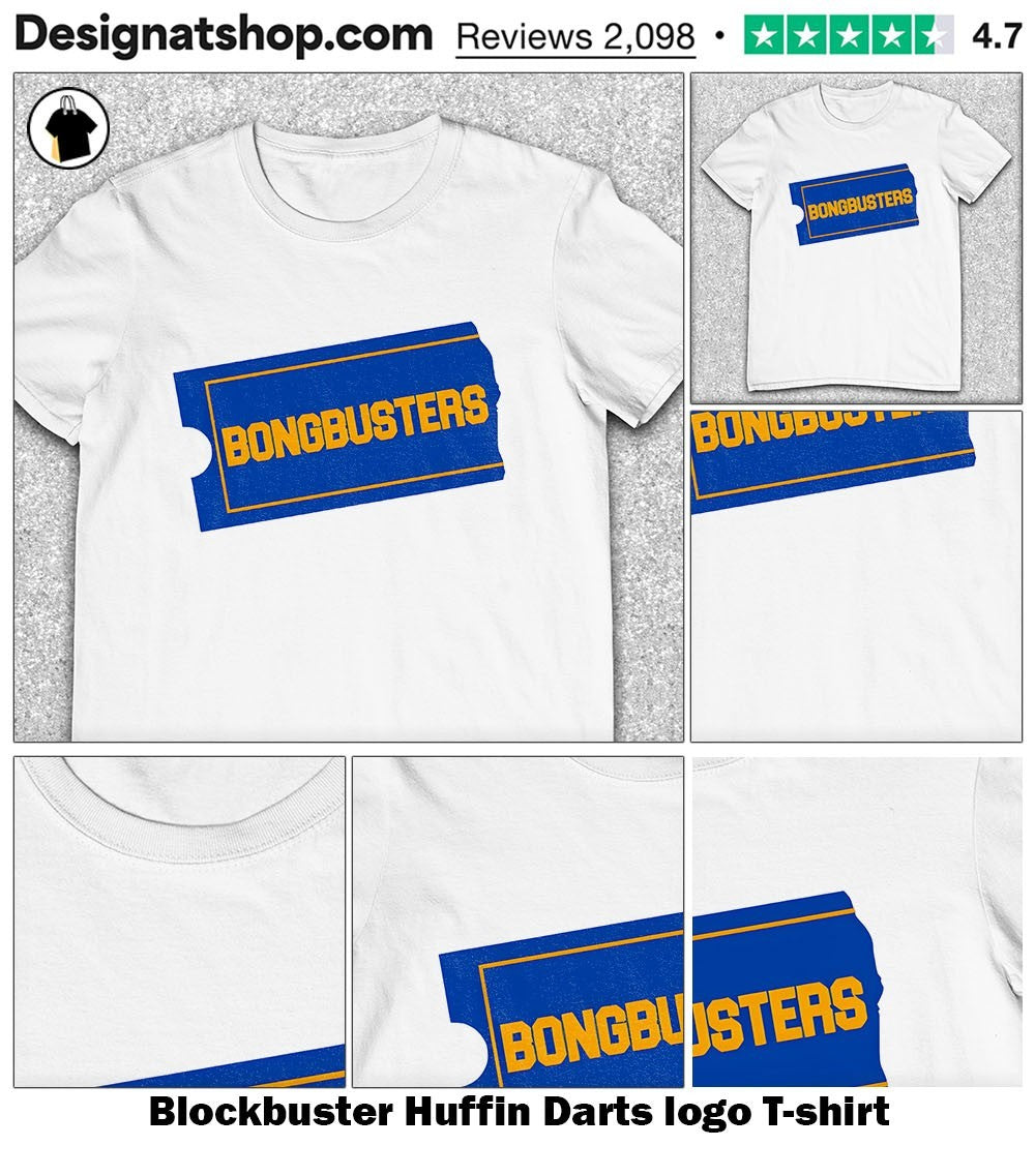 Blockbuster Huffin Darts logo shirt