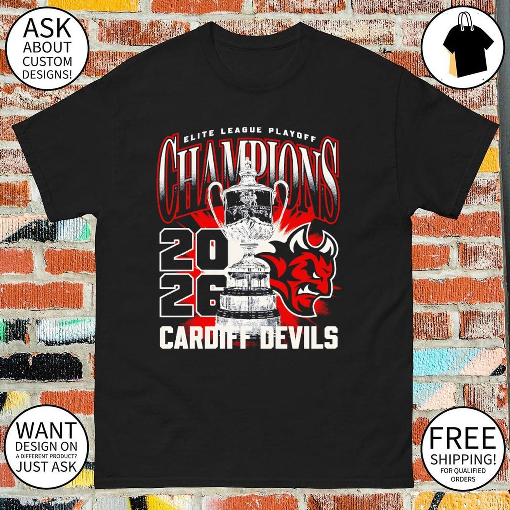 Cardiff Devils 2026 Elite League Playoff Champions Trophy shirt