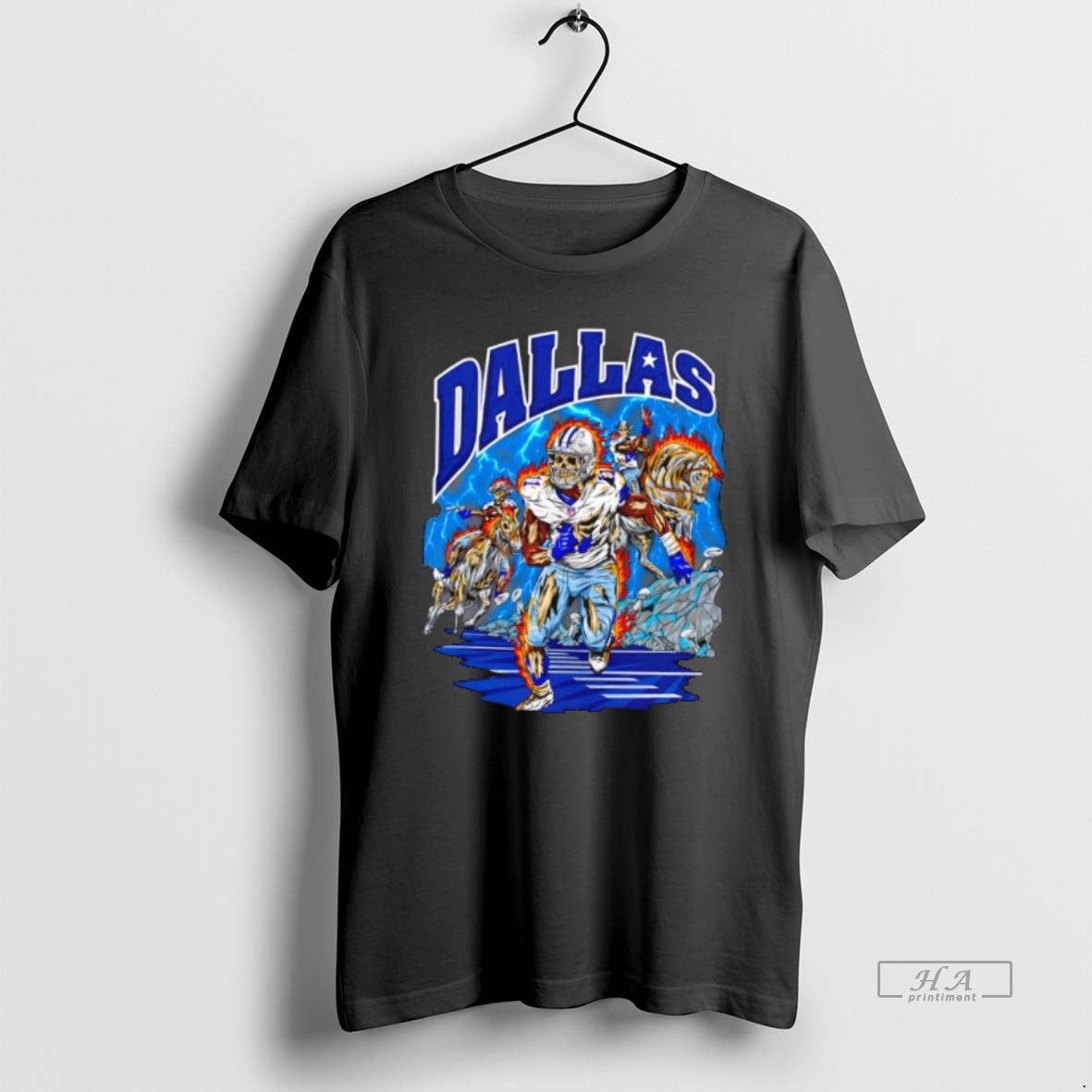Official Dallas Cowboys Skeleton Player 1 Running With Cowboys On Fire Horses Under Lightning T-Shirts, Hoodie, Sweatshirt