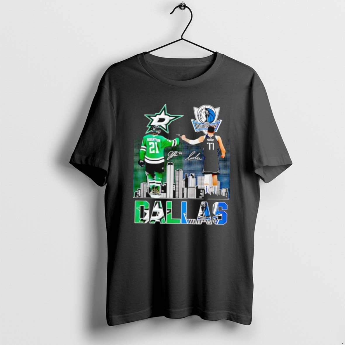 Official Dallas Stars Jason Robertson Dallas Mavericks Luka Doncic 2025 T-Shirts, Hoodie, Sweatshirt | PrintMintTees.com