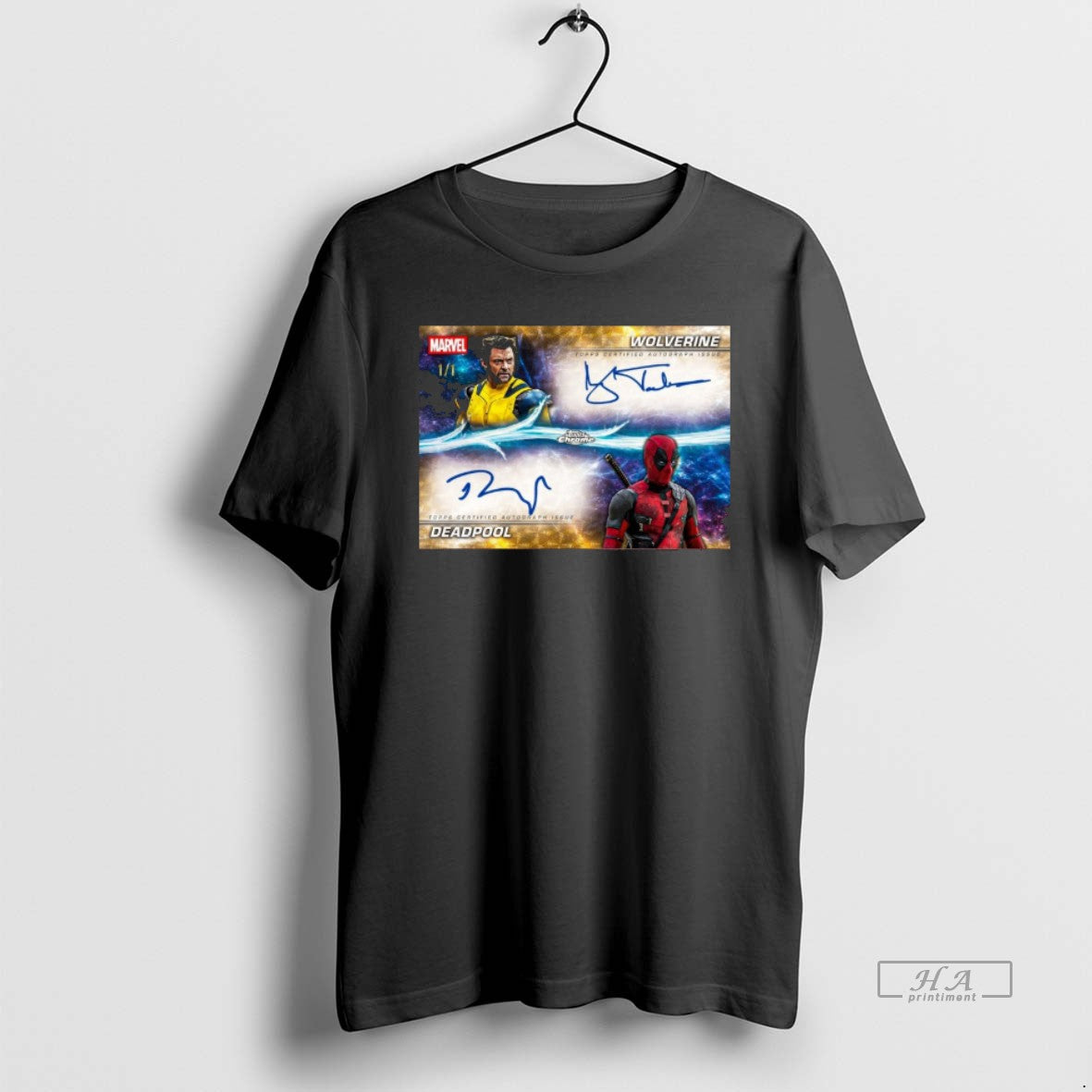 Official Deadpool Wolverine Hugh Jackman And Ryan Reynolds Topps Certified Autograph Issue 2025 Signatures T-Shirts,...