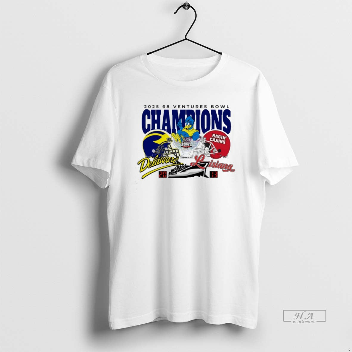 Official Delaware Blue Hens 20 13 Louisiana Ragin Cajuns 2025 68 Ventures Bowl Champions T-Shirts, Hoodie, Sweatshirt