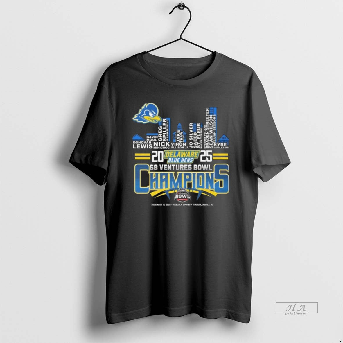 Official Delaware Blue Hens 2025 68 Ventures Bowl Champions City Skylines T-Shirts, Hoodie, Sweatshirt | PrintMintTees.com