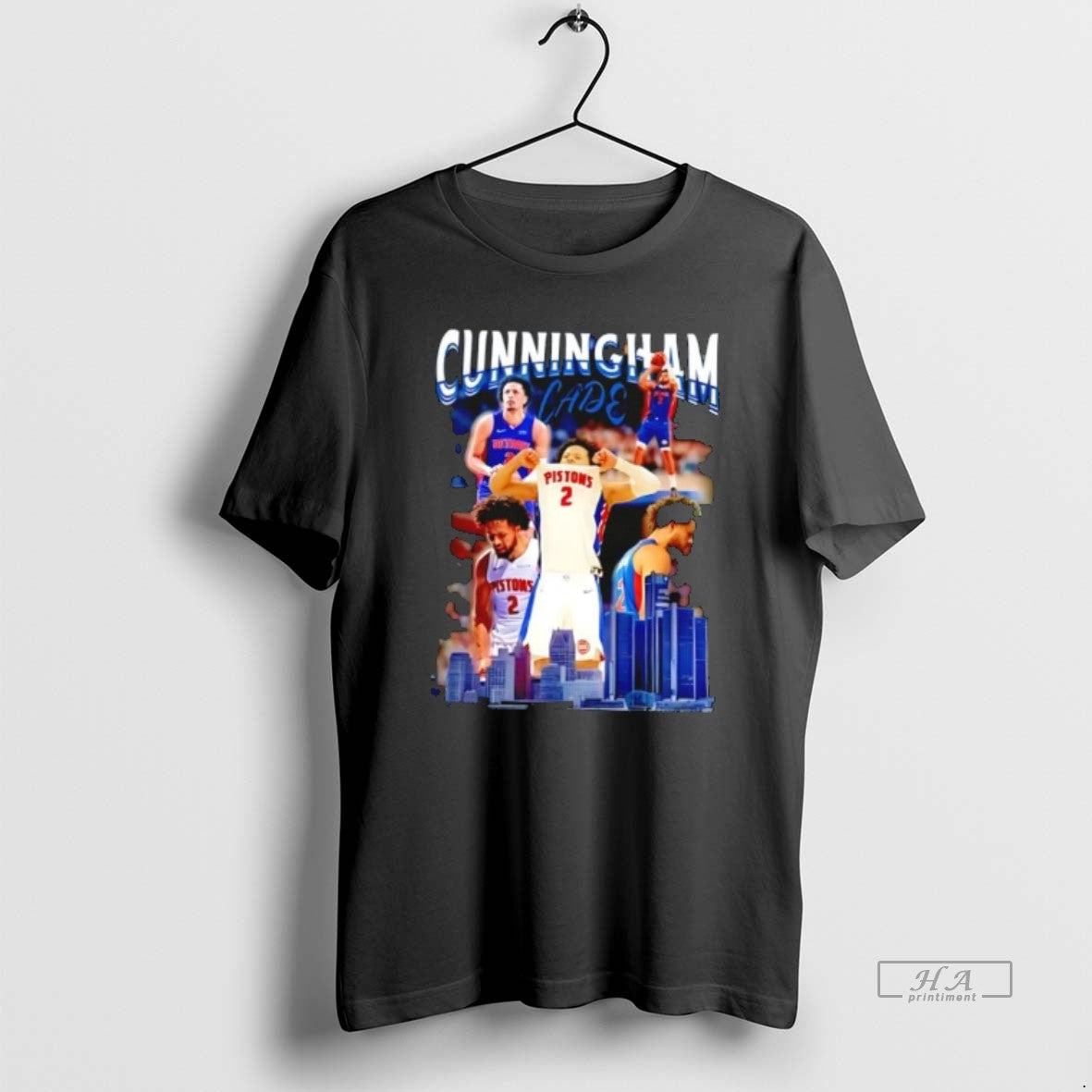 Official Detroit Pistons Cade Cunningham Graphic Skyline T-Shirts, Hoodie, Sweatshirt | PrintMintTees.com