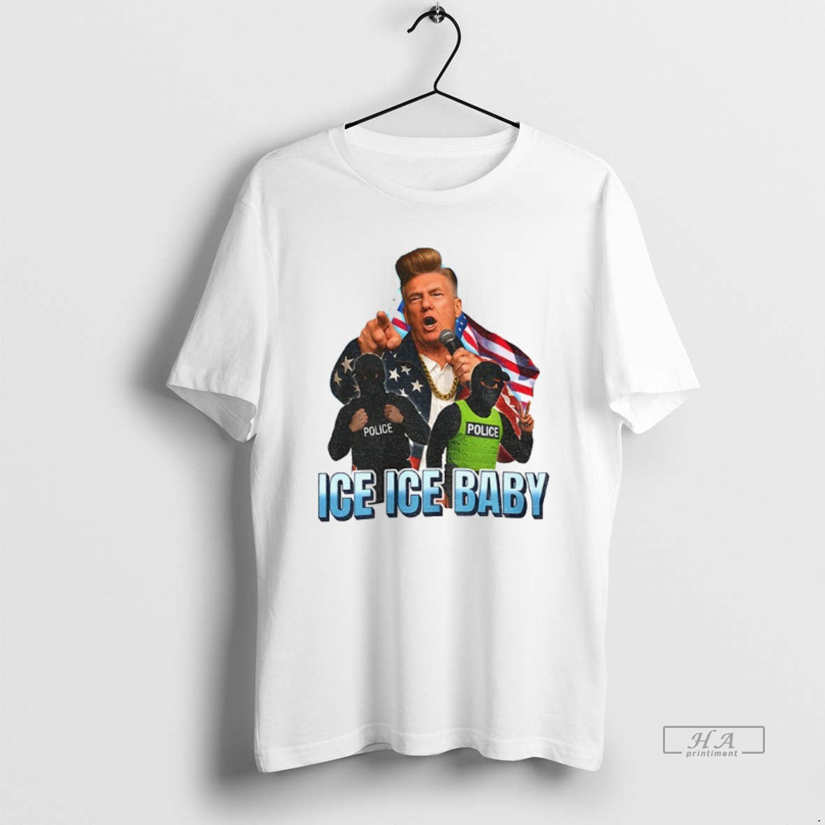 Official Donald Trump Ice Ice Baby American Flag T-Shirts, Hoodie, Sweatshirt | PrintMintTees.com