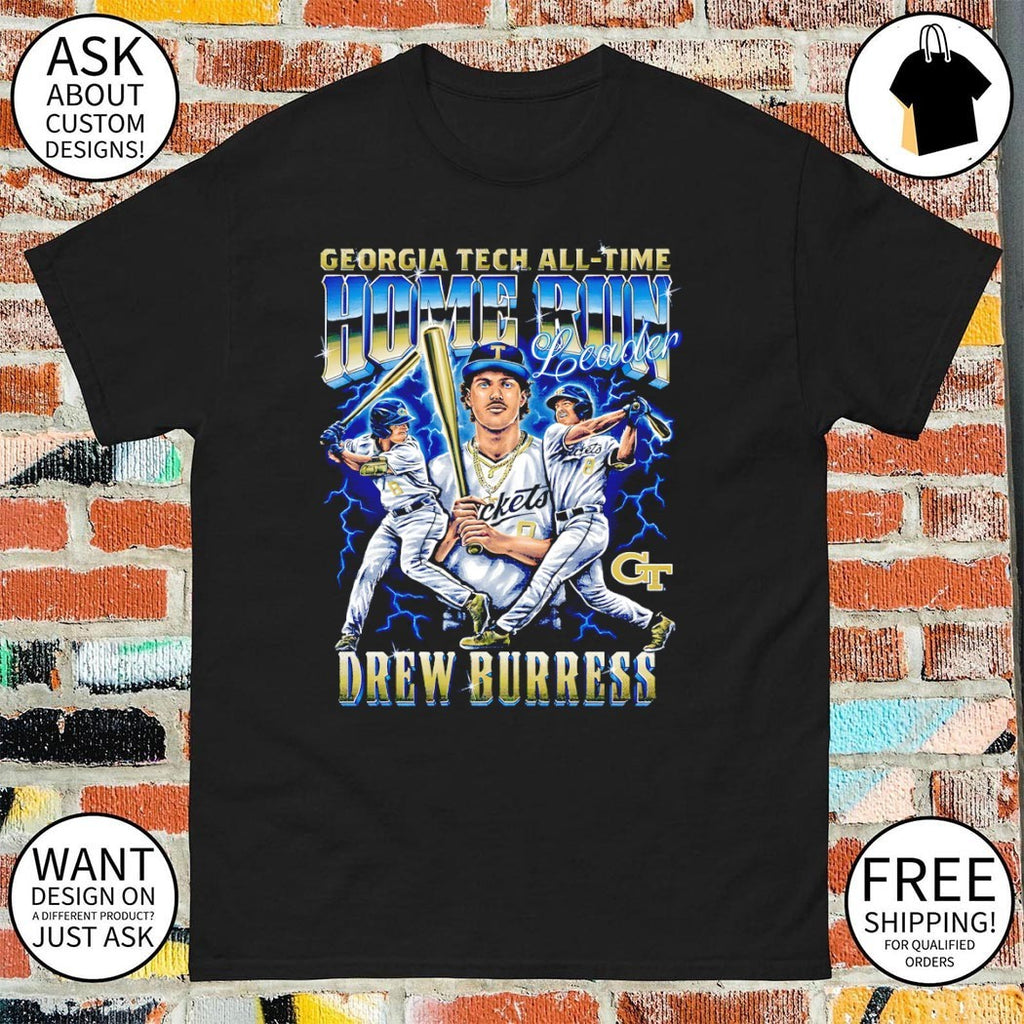 Drew Burress HR King Georgia Tech Baseball shirt