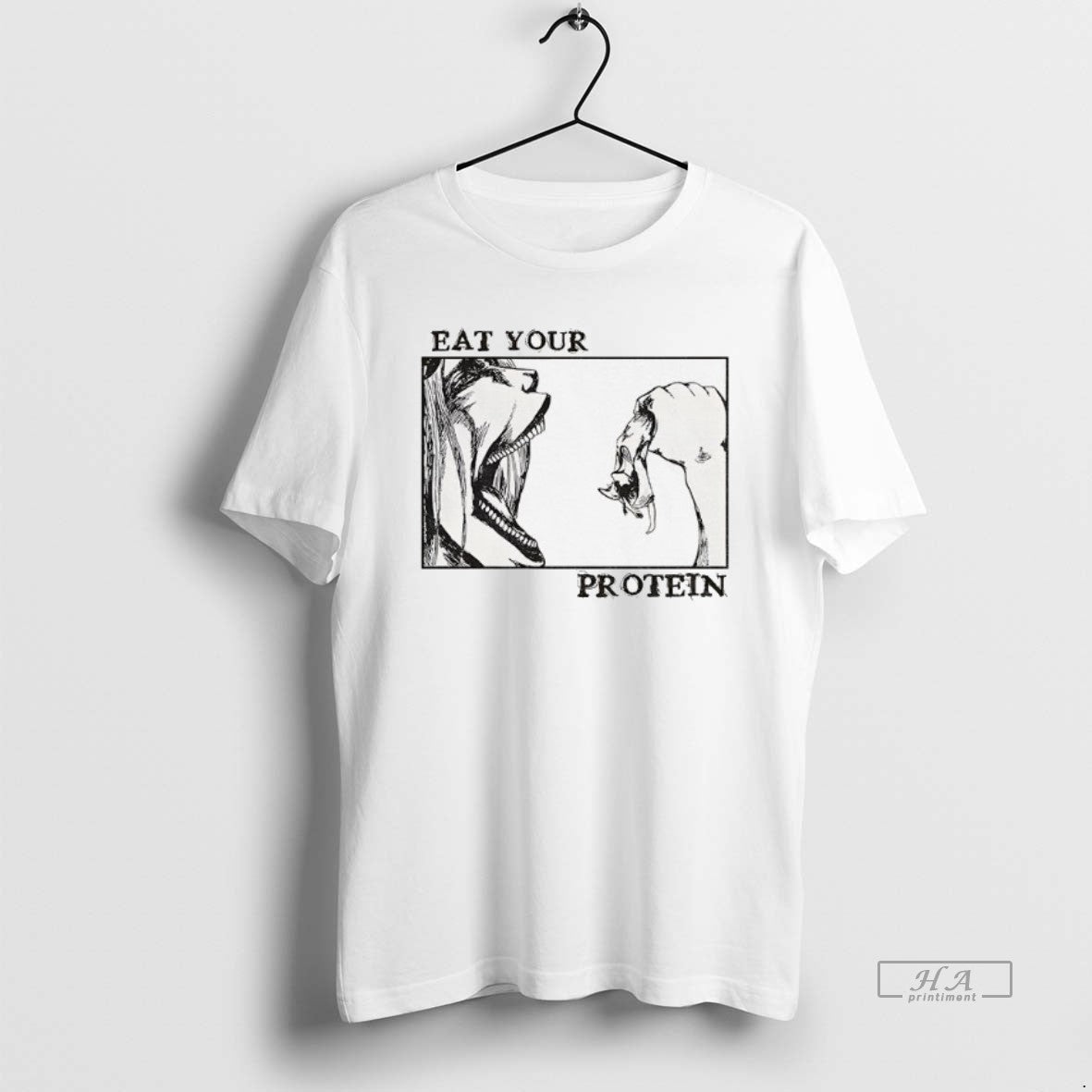 Official Eat Your Protein Anime Attack On Titan Anime Gym T-Shirts, Hoodie, Sweatshirt | PrintMintTees.com
