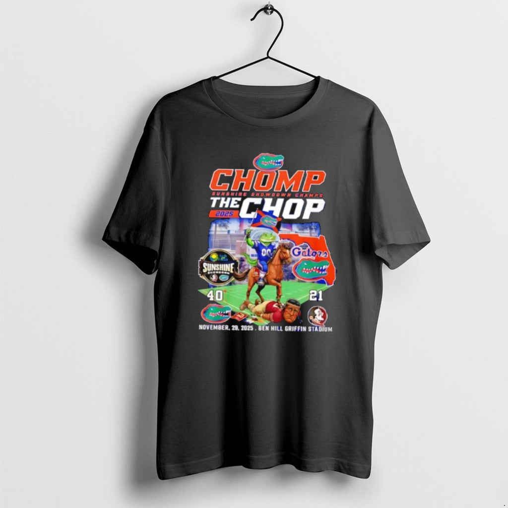 Official Florida Gators Sunshine Showdown Champs 2025 Chomp The Chop T-Shirts, Hoodie, Sweatshirt | PrintMintTees.com