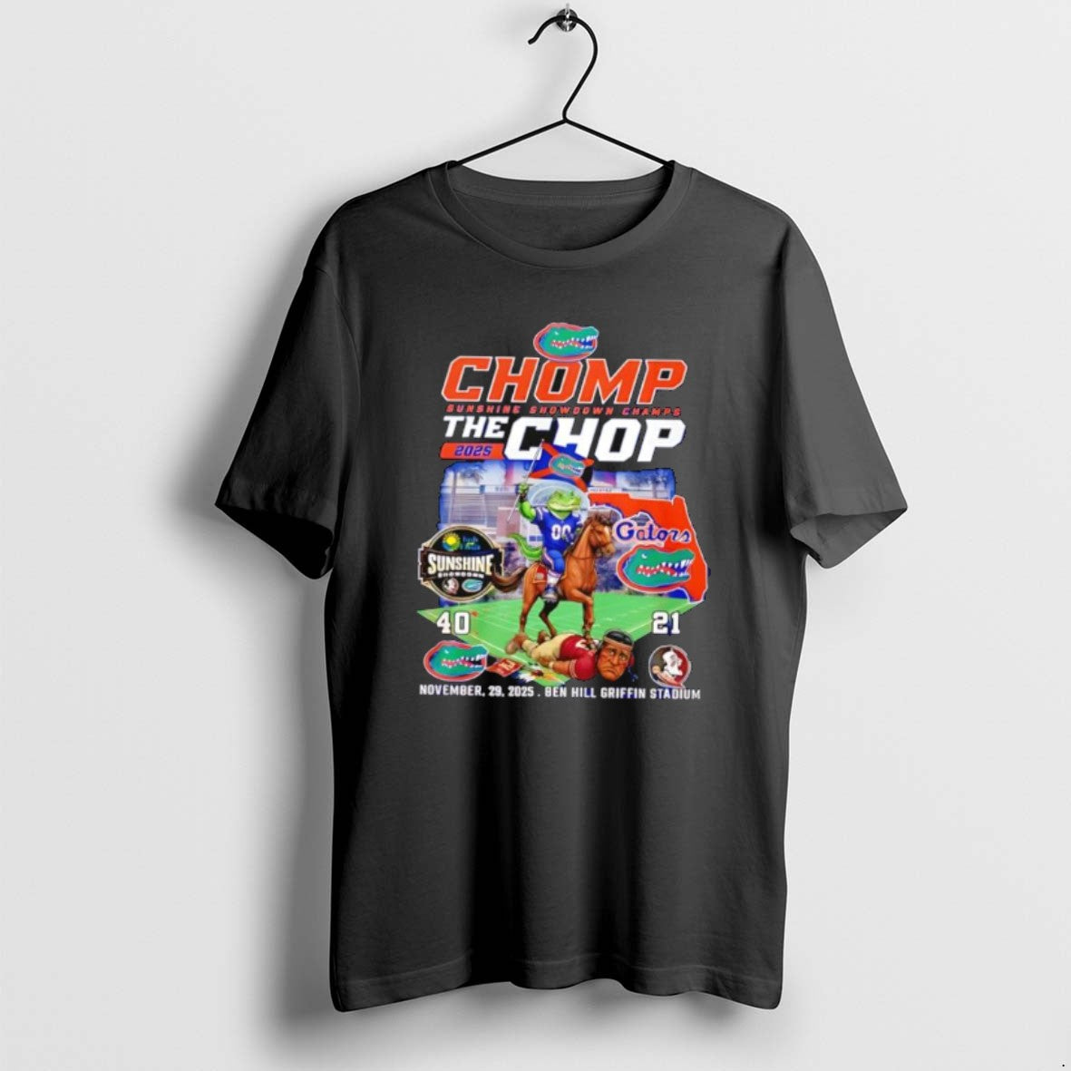 Official Florida Gators Sunshine Showdown Champs 2025 Chomp The Chop T-Shirts, Hoodie, Sweatshirt | PrintMintTees.com