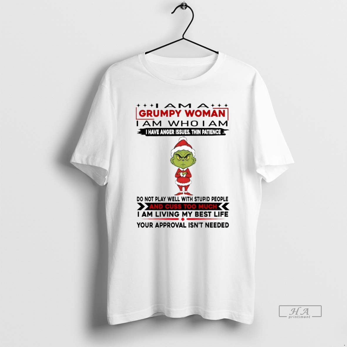 Official Grinch I Am A Grumpy Woman Do Not Play Well With Stupid Christmas T-Shirts, Hoodie, Sweatshirt | PrintMintTees.com