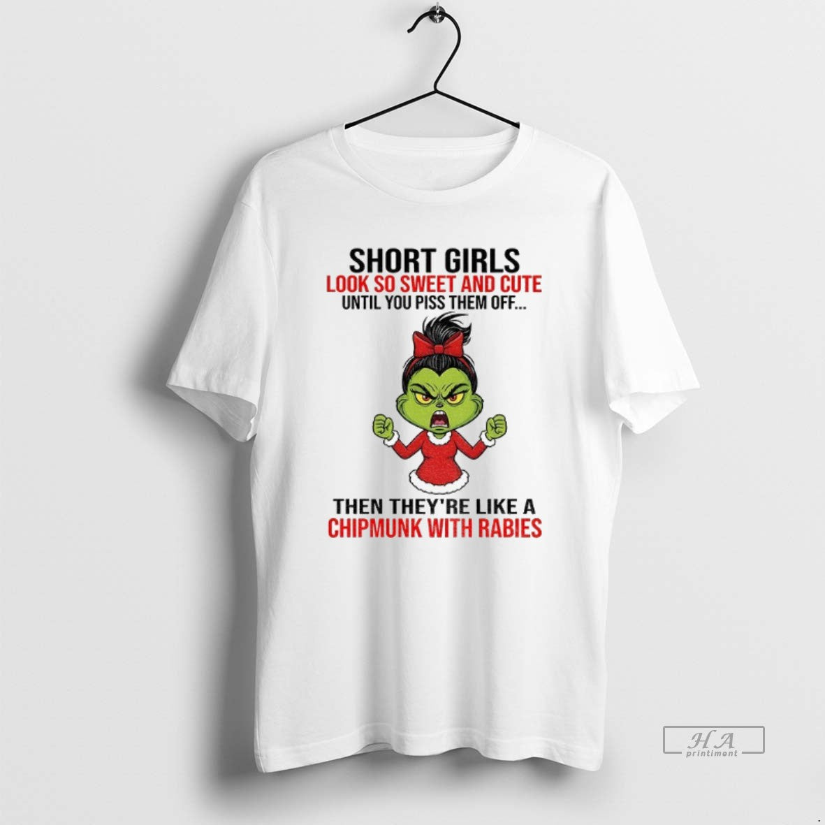 Official Grinch Santa Short Girls Look So Sweet And Cute Until You Piss Them Off T-Shirts, Hoodie, Sweatshirt