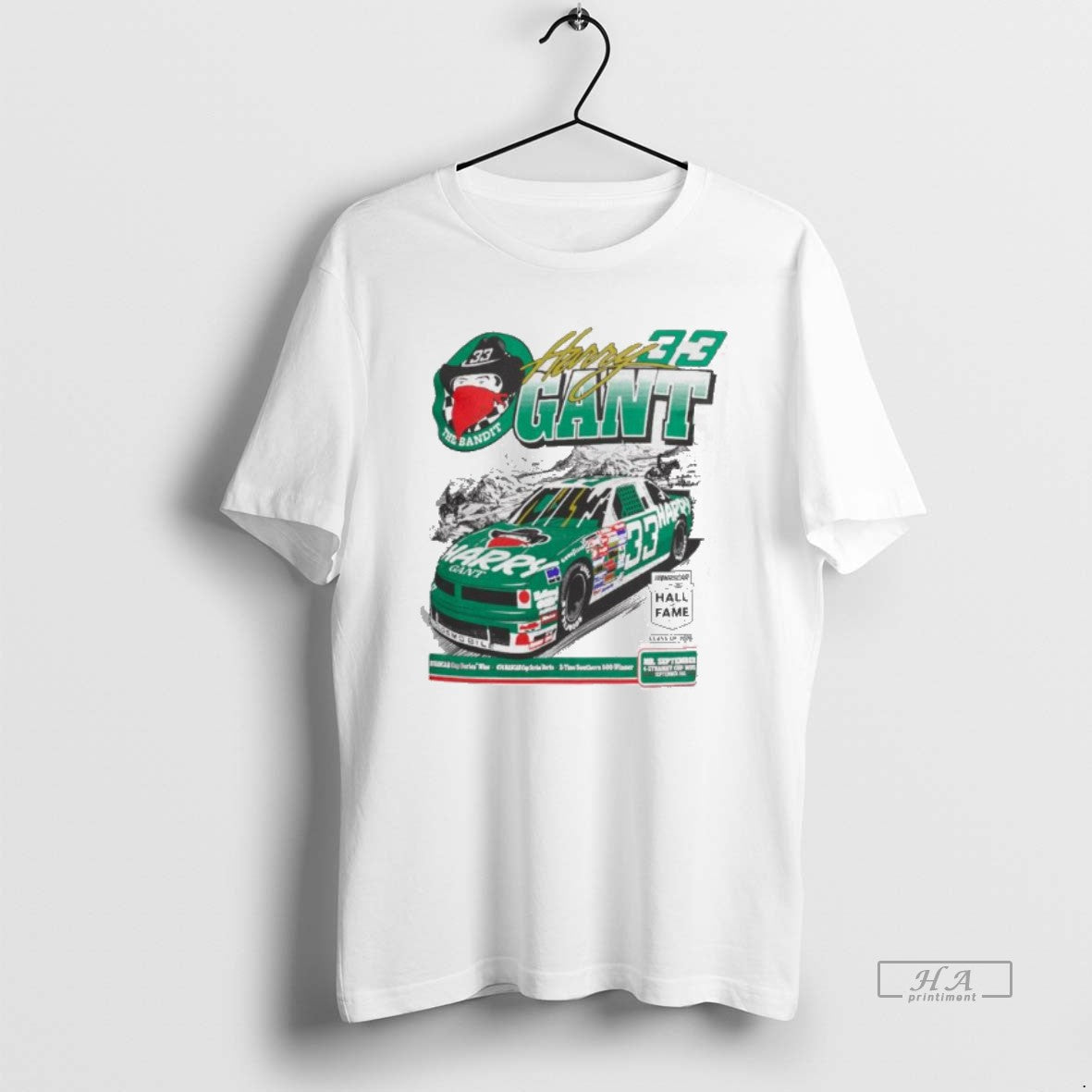 Official Harry Gant Checkered Flag Sports White Hall Of Fame Inductee T-Shirts, Hoodie, Sweatshirt | PrintMintTees.com