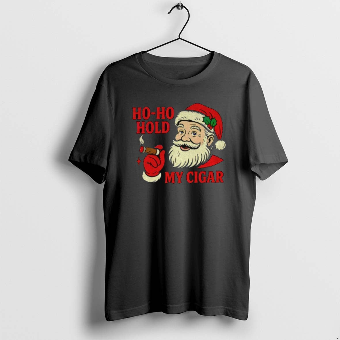 Official Ho Ho Hold My Cigar Vintage Santa Christmas Cigar T-Shirts, Hoodie, Sweatshirt | PrintMintTees.com
