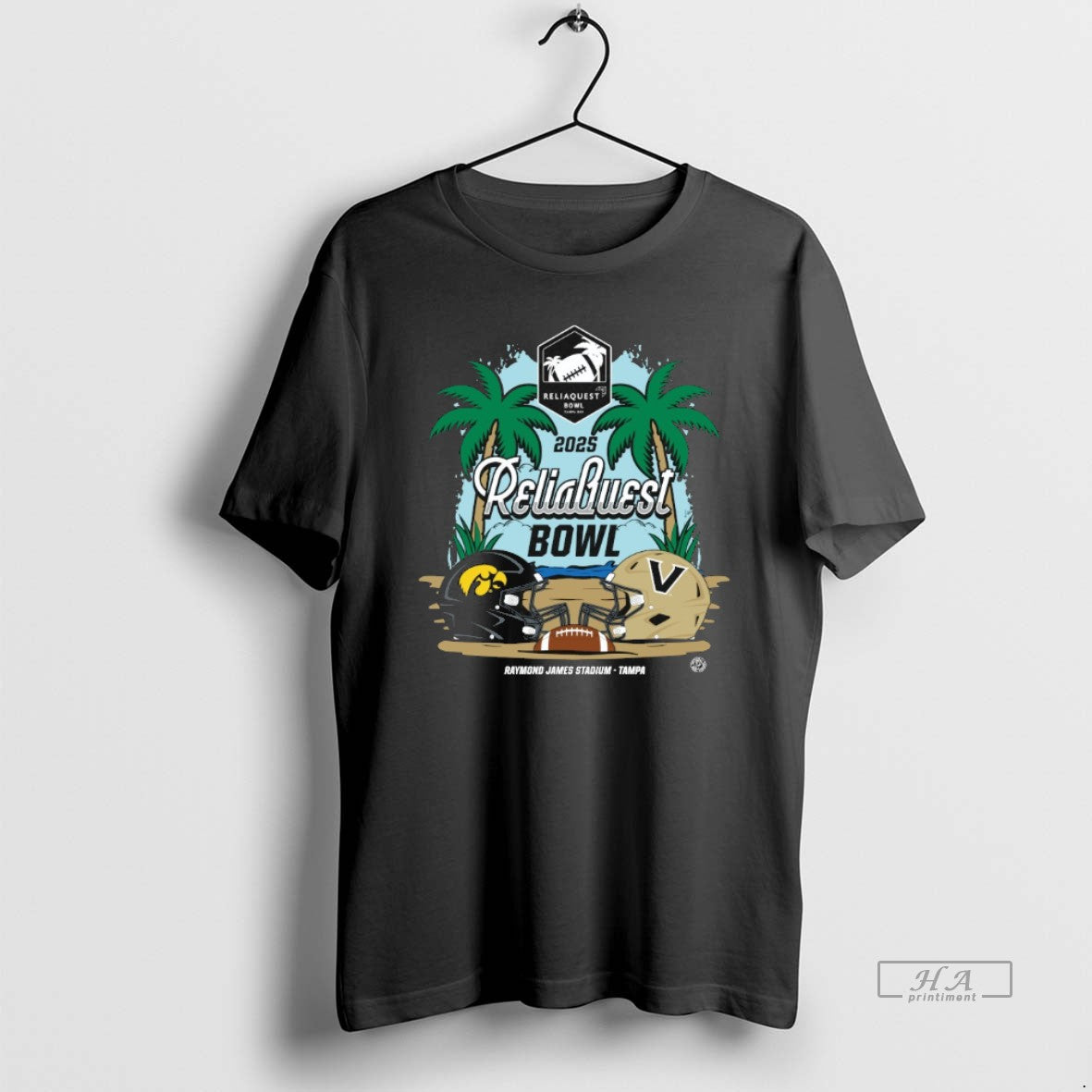 Official Iowa Hawkeyes Vs Vanderbilt Commodores 2025 Reliaquest Bowl Head To Head Helmet T-Shirts, Hoodie, Sweatshirt