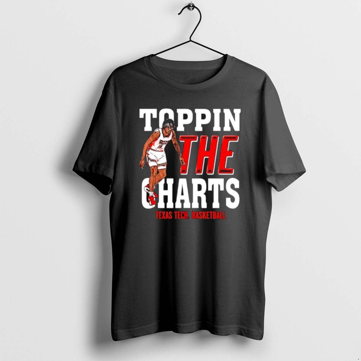 Official Jt Toppin Texas Tech Red Raiders Basketball Toppin The Charts Player T-Shirts, Hoodie, Sweatshirt