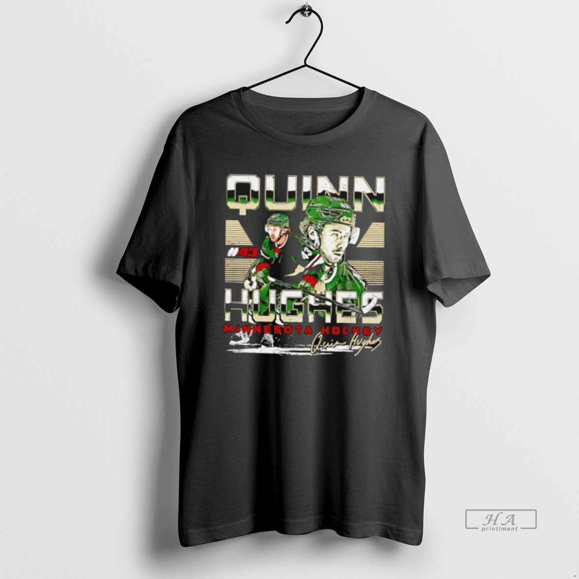 Official Minnesota Wild Hockey Quinn Hughes Graphic T-Shirts, Hoodie, Sweatshirt | PrintMintTees.com