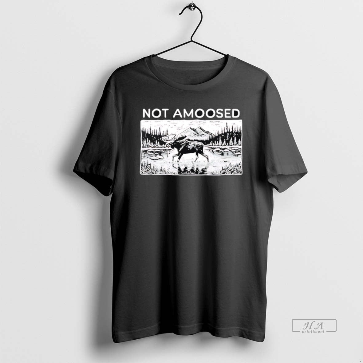 Official Moose Drink Water Behind Mountain And Forest Not Amoosed T-Shirts, Hoodie, Sweatshirt | PrintMintTees.com