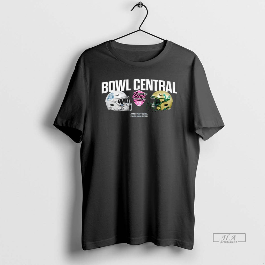 Official Odu Vs South Florida 2025 Cure Bowl Central Dueling Helmets T-Shirts, Hoodie, Sweatshirt | PrintMintTees.com