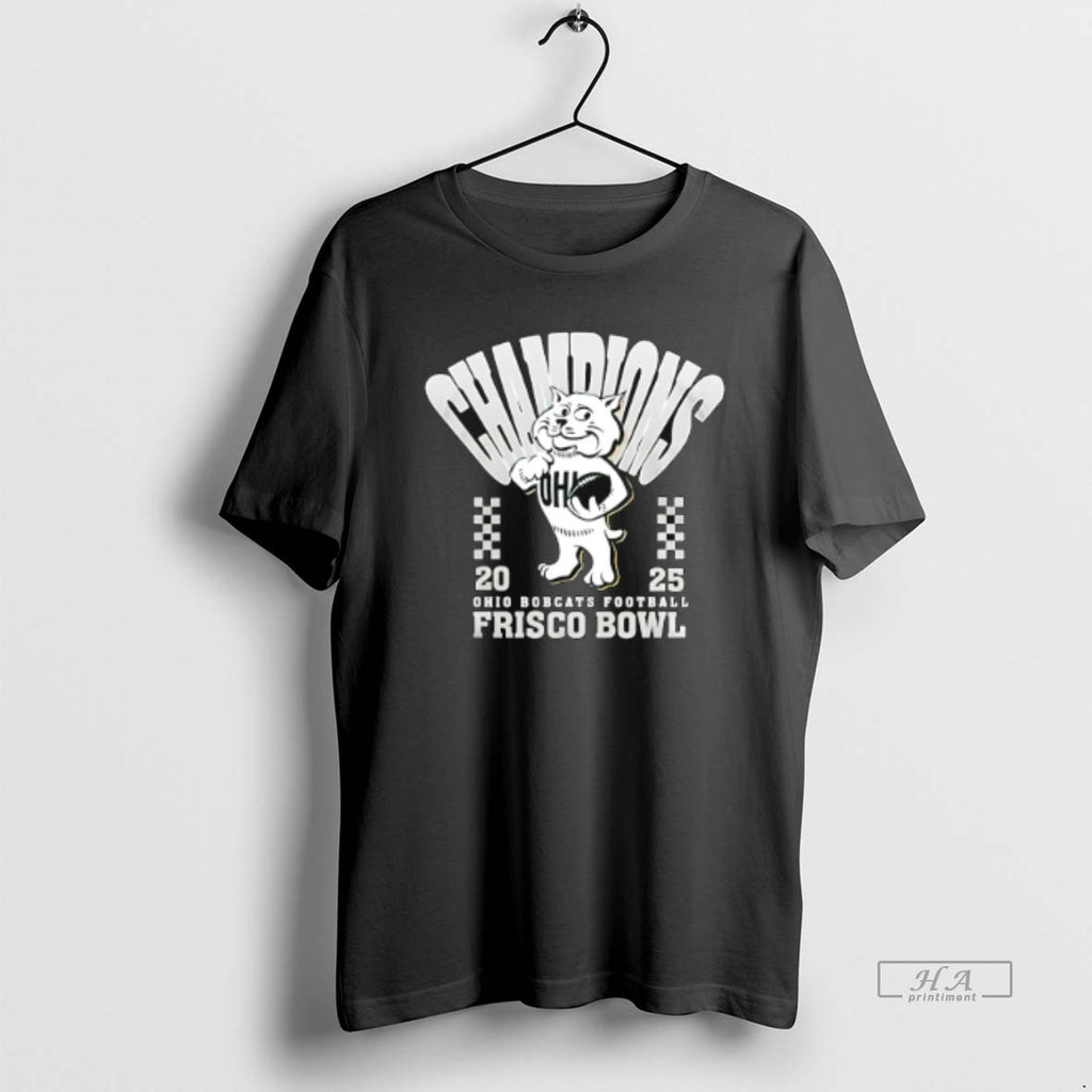 Official Ohio Bobcats Frisco Bowl Champions 2025 Mascot T-Shirts, Hoodie, Sweatshirt | PrintMintTees.com