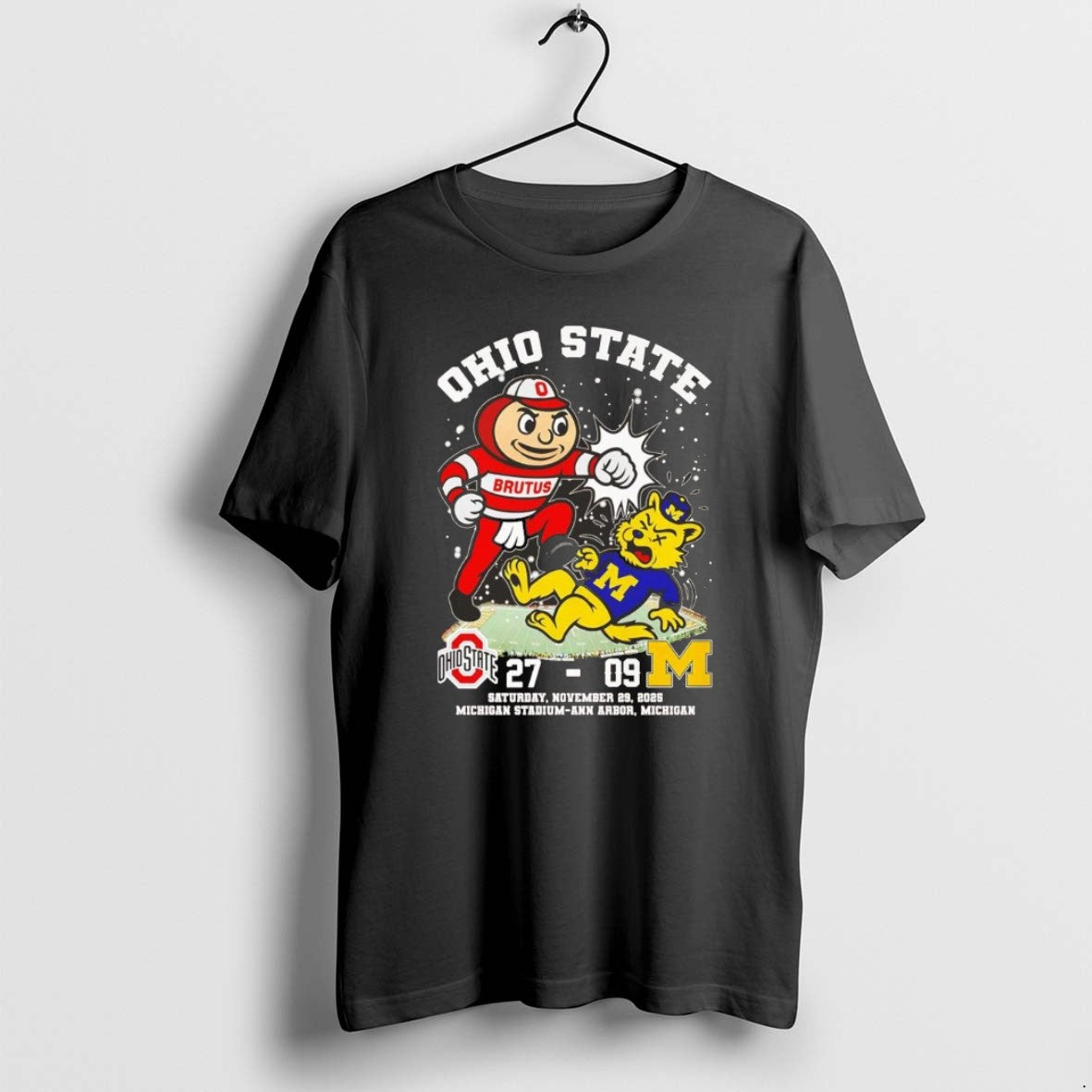 Official Ohio State Beat Michigan Mascot Knockout 2025 Score Christmas Chriast T-Shirts, Hoodie, Sweatshirt