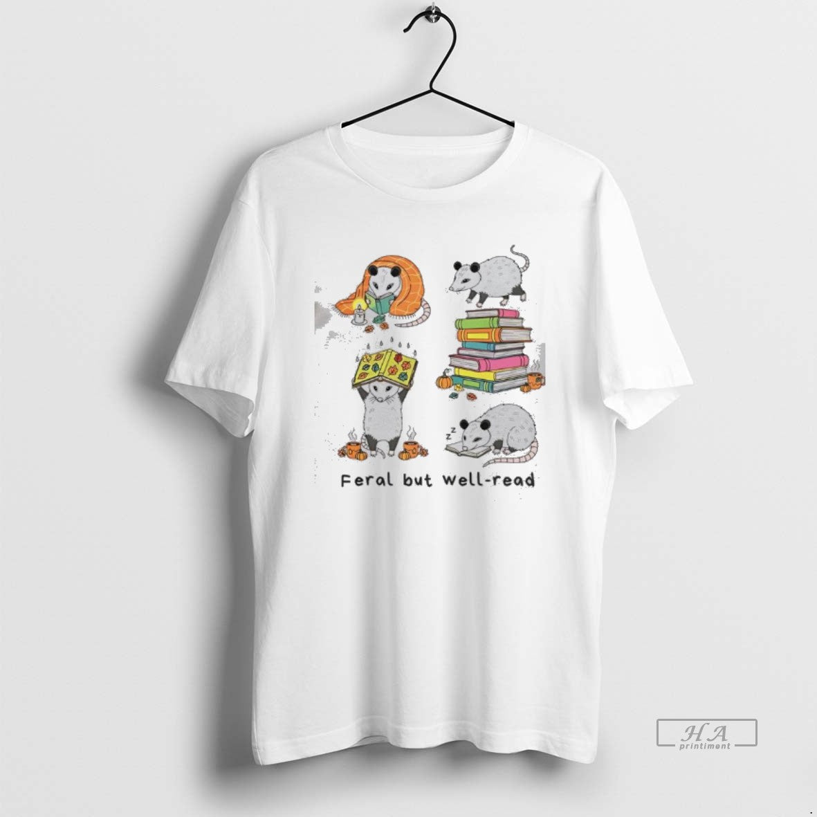 Official Opossums Feral But Well Read T-Shirts, Hoodie, Sweatshirt | PrintMintTees.com