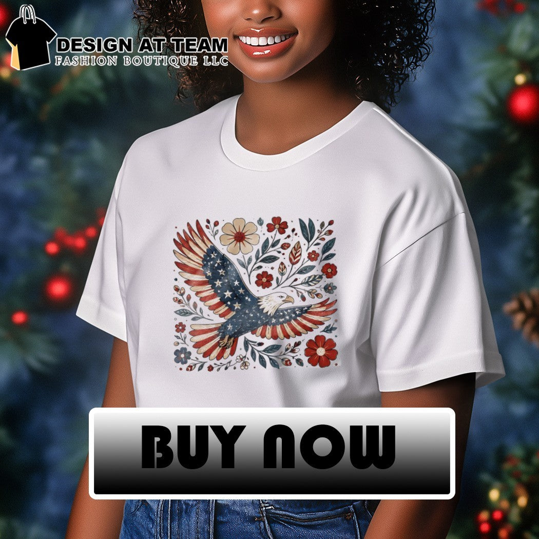 Patriotic Eagle America Graphic floral 4th July 250th Year shirt
