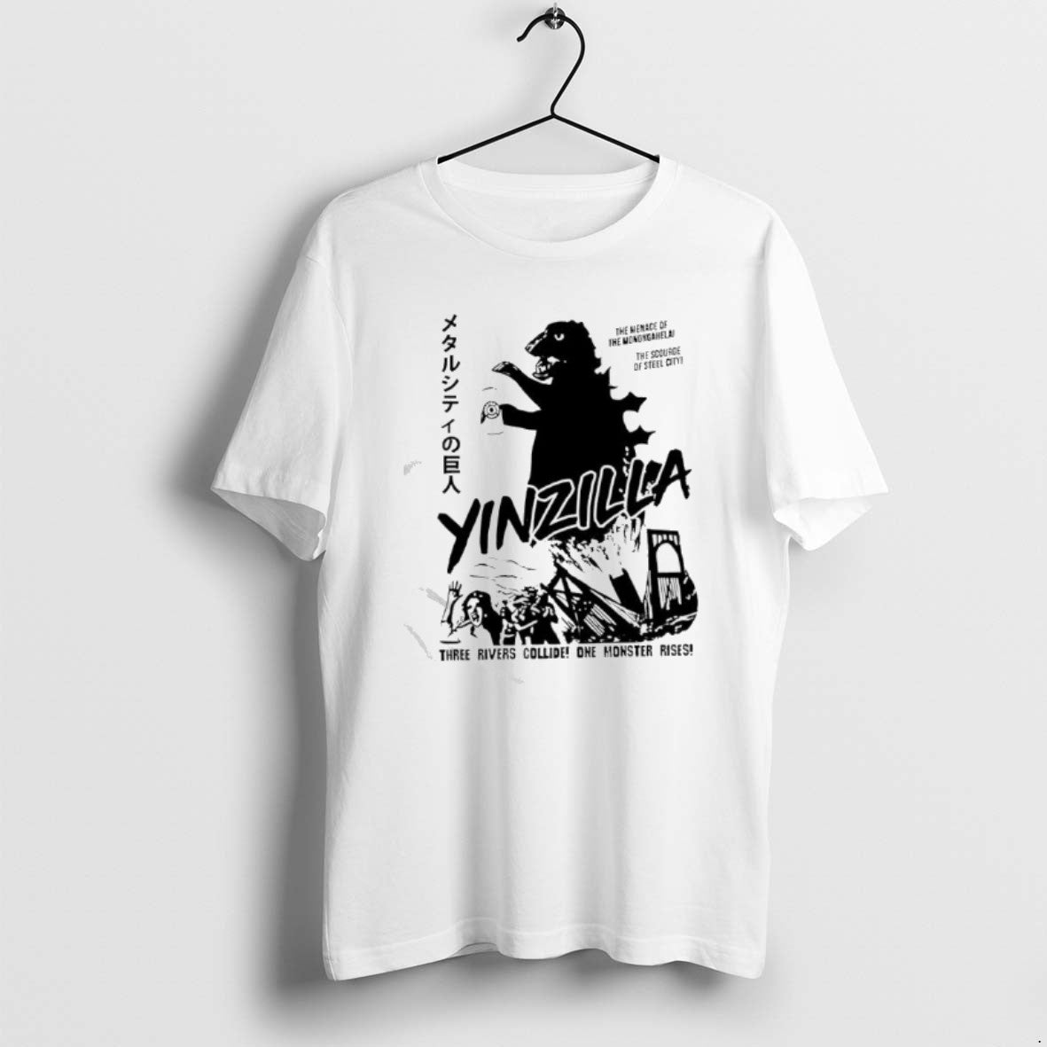 Official Pittsburgh Gold Yinzilla Three Rivers Collide One Monster Rises T-Shirts, Hoodie, Sweatshirt | PrintMintTees.com