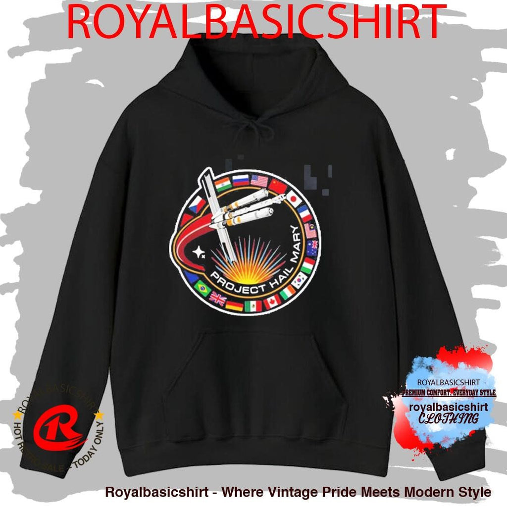 Official Project Hail Mary Spaceship With Nation Flags Mission Patch T-Shirt