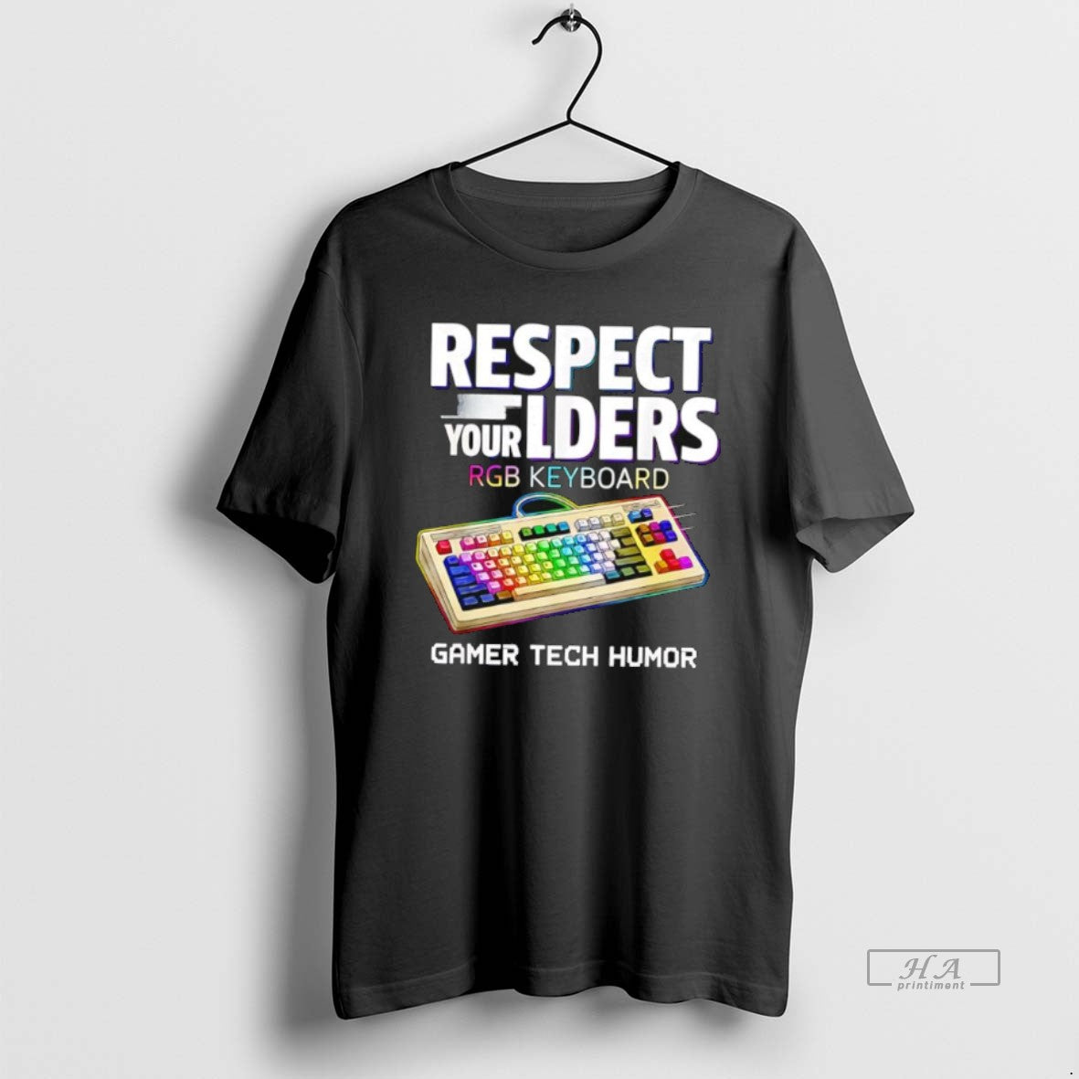 Official Respect Your Elders Rgb Keyboard Gamer Tech Humor T-Shirts, Hoodie, Sweatshirt | PrintMintTees.com