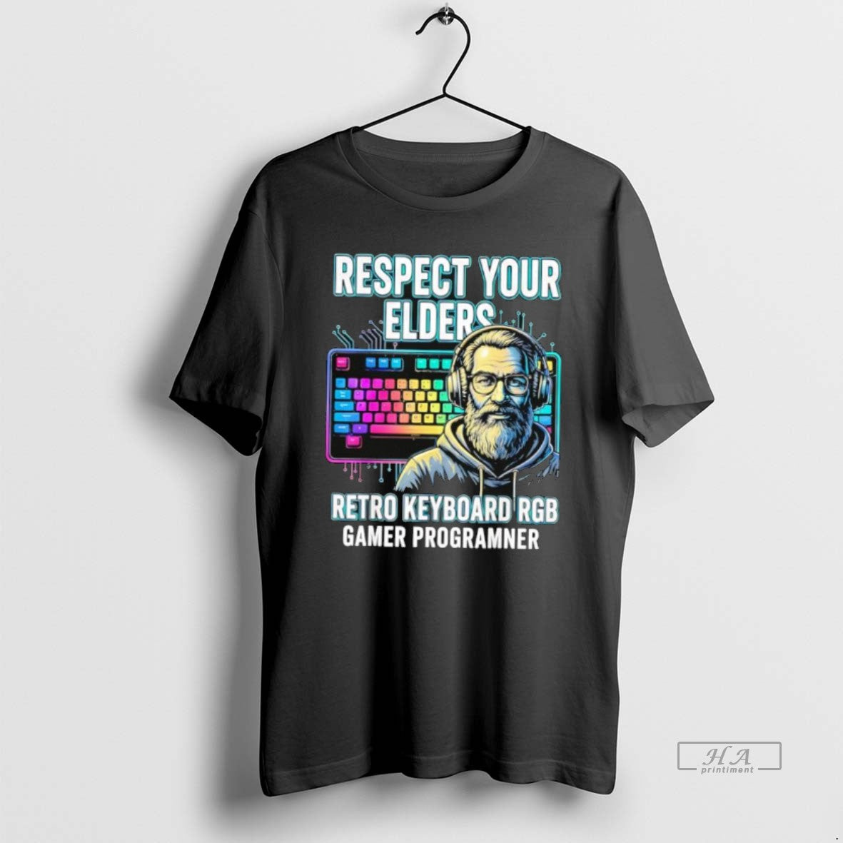 Official Respect Your Elders Retro Keyboard Rgb Gamer Programmer T-Shirts, Hoodie, Sweatshirt | PrintMintTees.com